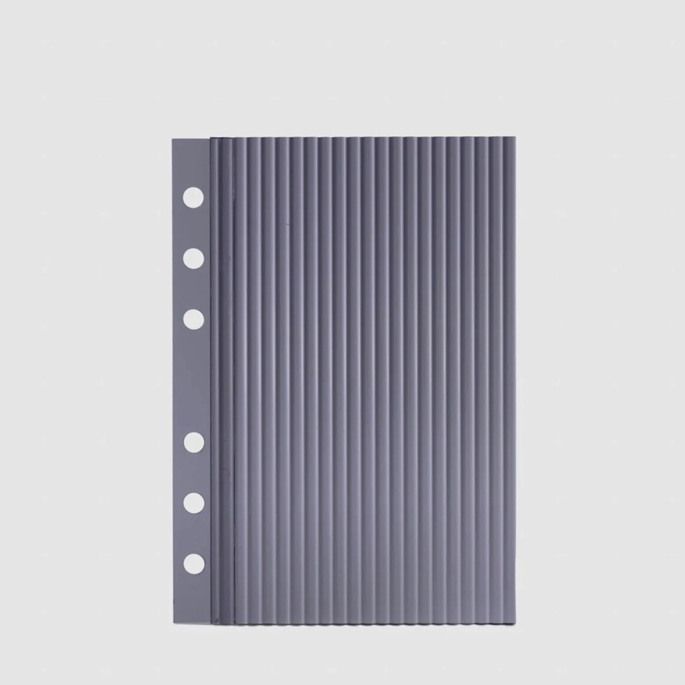 Cloth & Paper A5 Gray Fluted Dashboard/Notebook Cover & 2 Folders